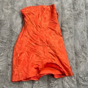 White Fox Boutique Strapless Orange Dress
